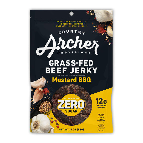 Zero Sugar Mustard BBQ Beef Jerky (12 Bags)